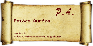 Patócs Auróra névjegykártya